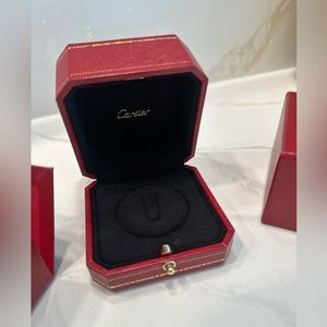 Authentic ring gift box set with outer box by Cartier. 3x3 inches.